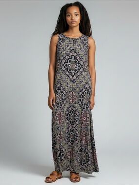 London Style Collection Maxi Double Knee Split Dress Size 14W